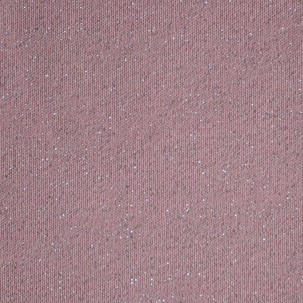 Baumwoll-Sweat angeraut Lurexglitzer rosa